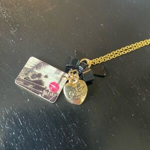 Betsey Johnson 18” Goldtone Necklace & Charms.